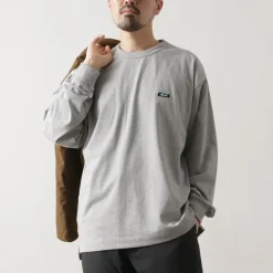 NANGA / Eco Hybrid Box Logo Embroidery Long Sleeve T-Shirt