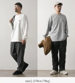 NANGA / Eco Hybrid Box Logo Embroidery Long Sleeve T-Shirt