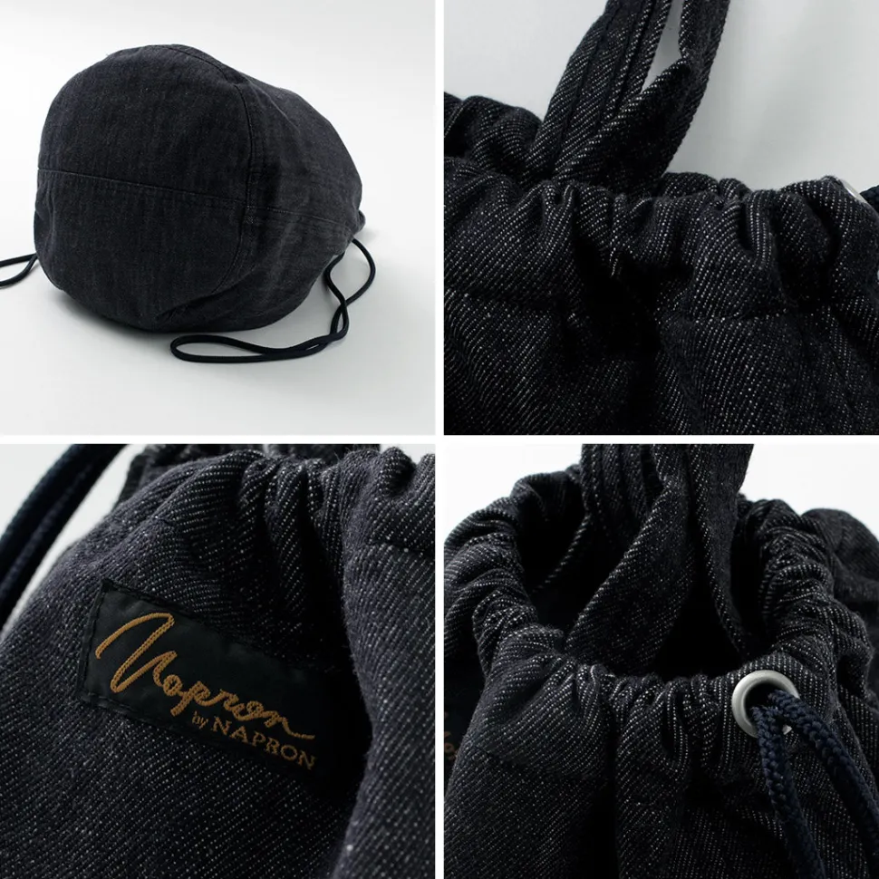 NAPRON / 8oz non-faded Shin denim Patient bag medium 13L