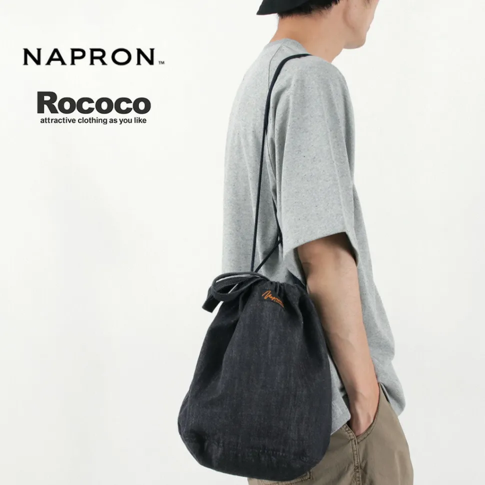 NAPRON / 8oz non-faded Shin denim Patient bag medium 13L