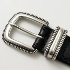 ORCIANI / Bull Soft punched leather belt with metal tip