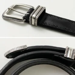 ORCIANI / Bull Soft punched leather belt with metal tip