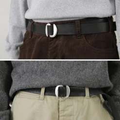 ORCIANI / Hunting Double Suede and Leather Belt S-Buckle
