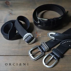 ORCIANI / Hunting Double Suede and Leather Belt S-Buckle