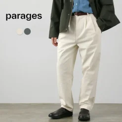PARAGES / Double Pleated Pants Cotton