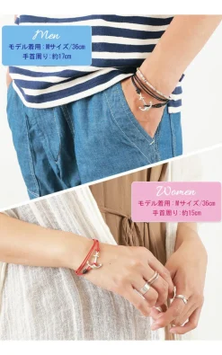 PHADUA / Anchor Leather Wrap Bracelet / Silver