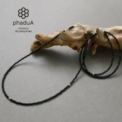 PHADUA / Black onyx bead necklace