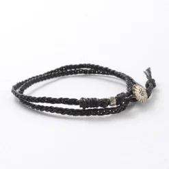 PHADUA / Braided 1mm Leather 2 Wrap Anklet