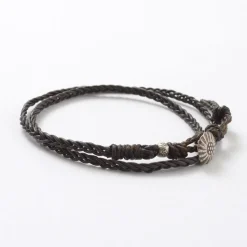 PHADUA / Braided 1mm Leather 2 Wrap Anklet