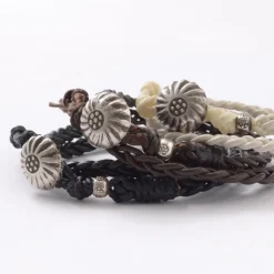 PHADUA / Braided 1.5mm Leather 2 Wrap Bracelet