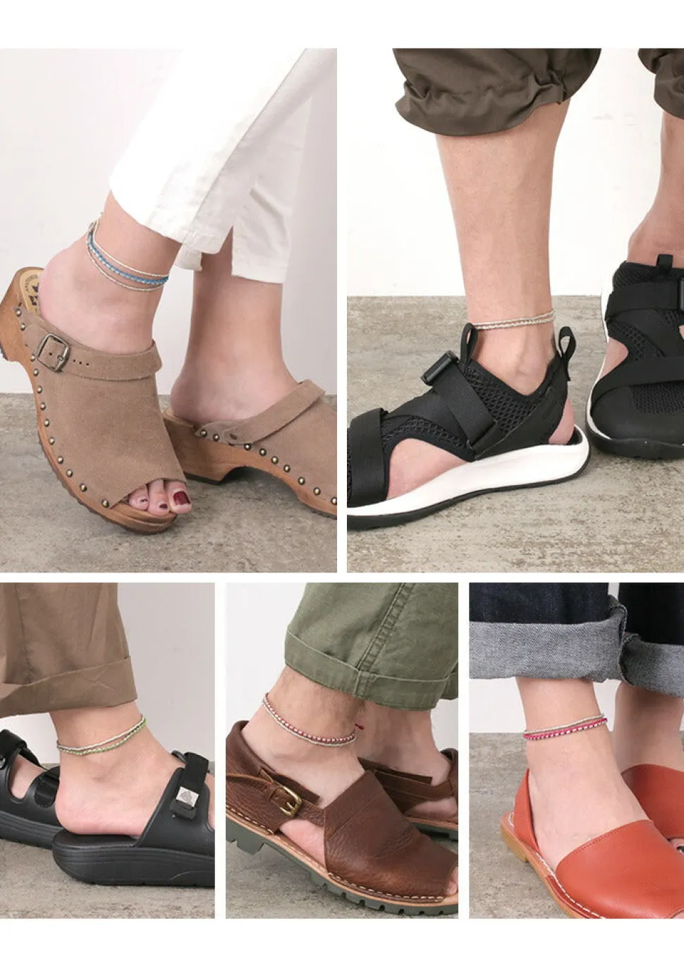 PHADUA / Double-Strand Anklet with Silver Wax Cord