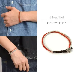 PHADUA / Karen Silver Beads White Heart Double Cord Bracelet