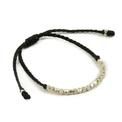 PHADUA / Karen Silver Beaded Wax Cord Bracelet