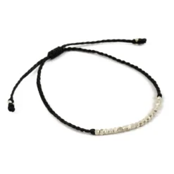 PHADUA / Karen Silver Bead Wax Cord Anklet