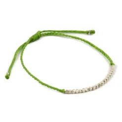 PHADUA / Karen Silver Bead Wax Cord Anklet