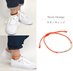 PHADUA / Karen Silver Bead Wax Cord Anklet