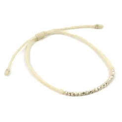 PHADUA / Karen Silver Bead Wax Cord Anklet