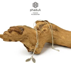 PHADUA / Karen Silver Leaf Bead Necklace