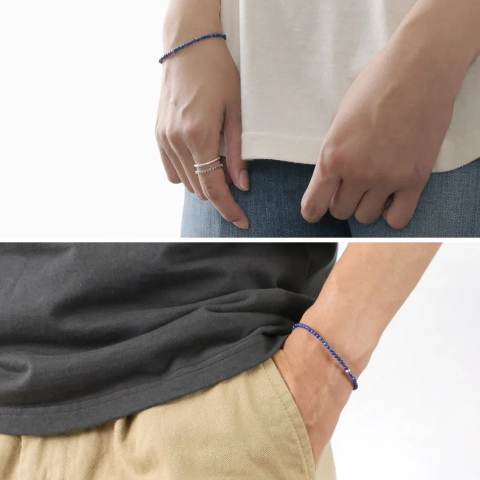 PHADUA / Lapis (3mm) Cut Bead Bracelet