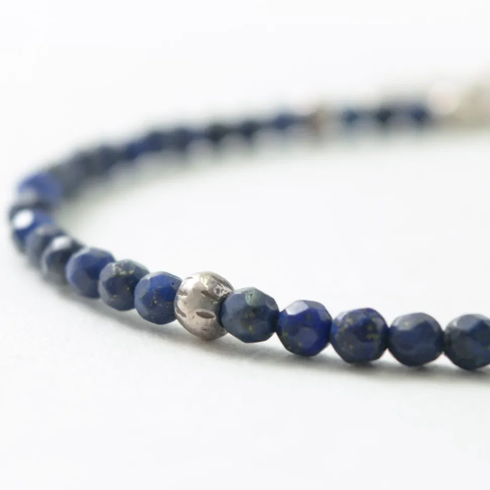 PHADUA / Lapis (3mm) Cut Bead Bracelet