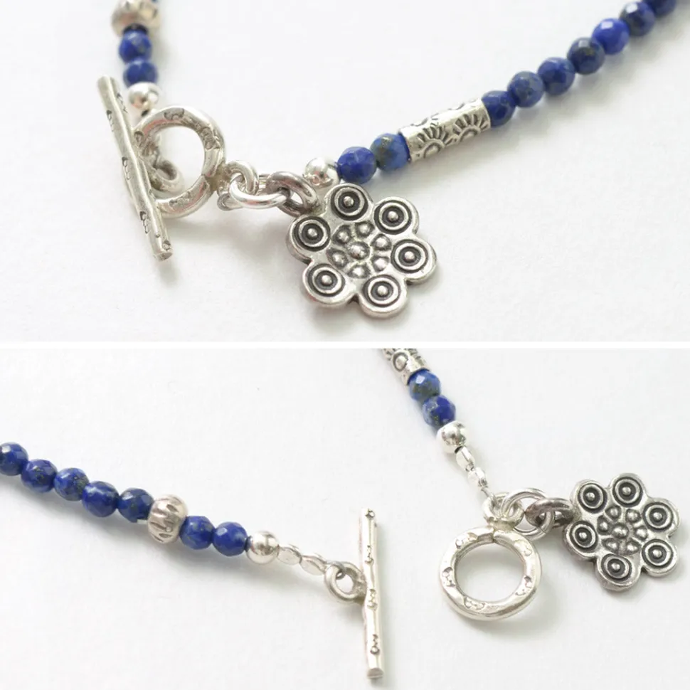 PHADUA / Lapis (3mm) Cut Bead Bracelet