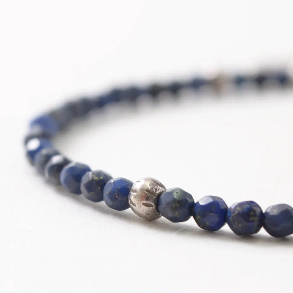 PHADUA / Lapis (3mm) Cut Beads Anklet Adjuster