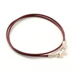 PHADUA / Leather choker necklace in Karen silver.