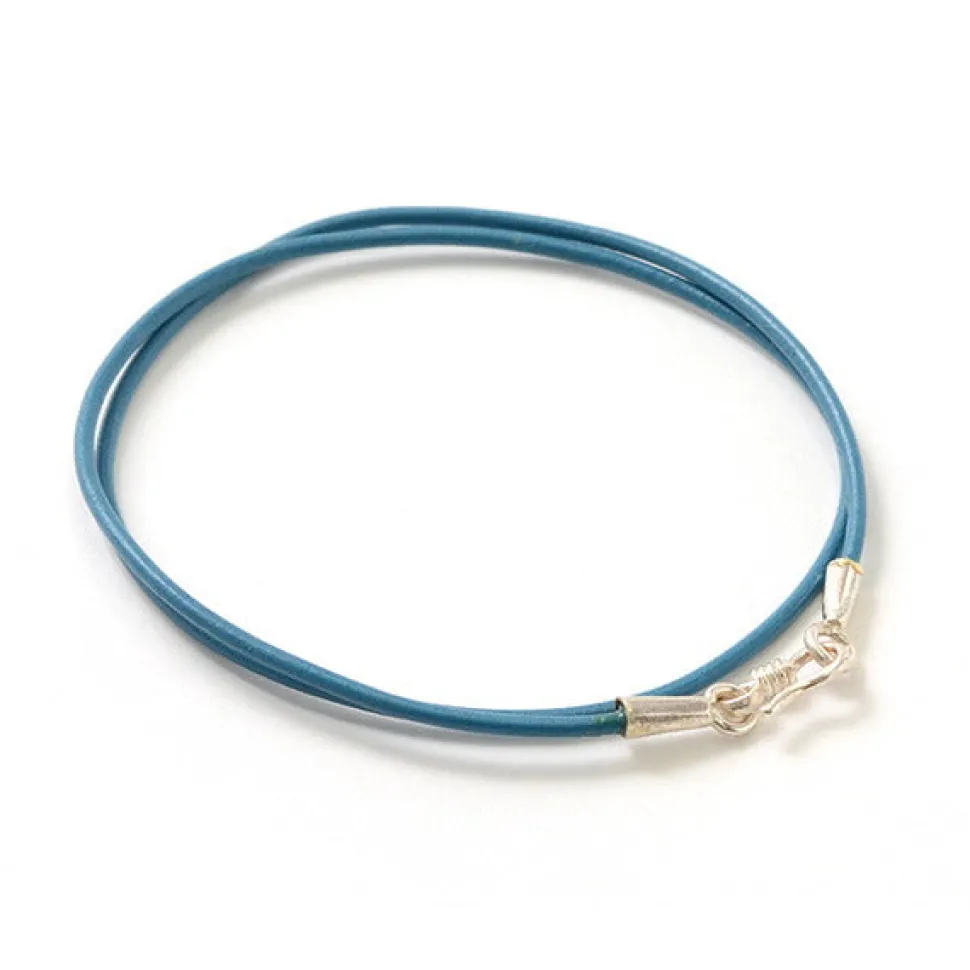 PHADUA / Leather choker necklace in Karen silver.