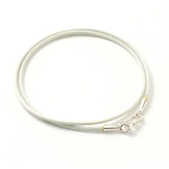 PHADUA / Leather choker necklace in Karen silver.