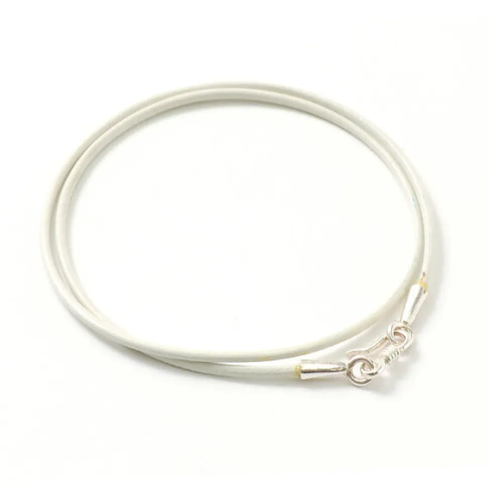 PHADUA / Leather choker necklace in Karen silver.