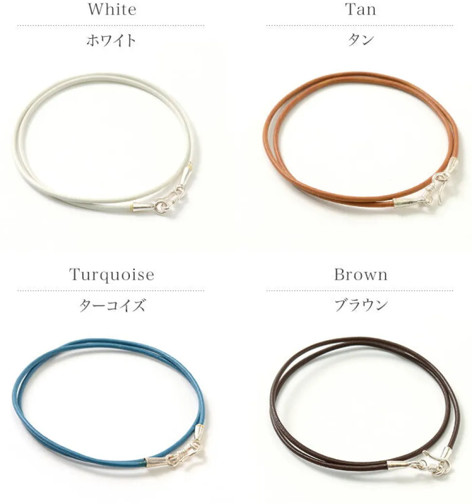 PHADUA / Leather choker necklace in Karen silver.