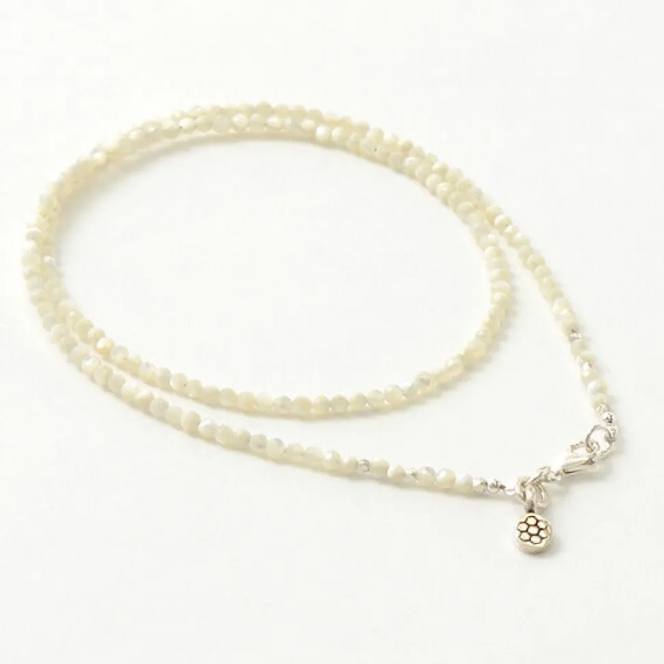 PHADUA / Mother of Shell 2mm Cut Beads Necklace/Anklet
