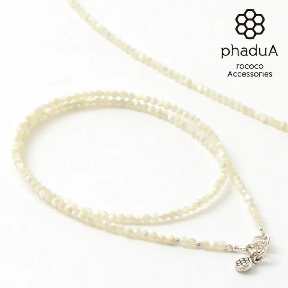PHADUA / Mother of Shell 2mm Cut Beads Necklace/Anklet