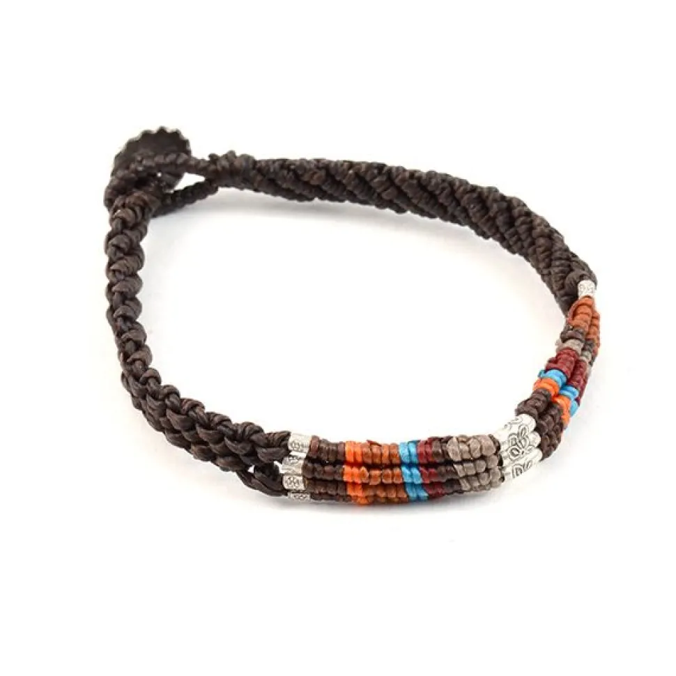 PHADUA / Multi Colored Braid Wax Cord Anklet