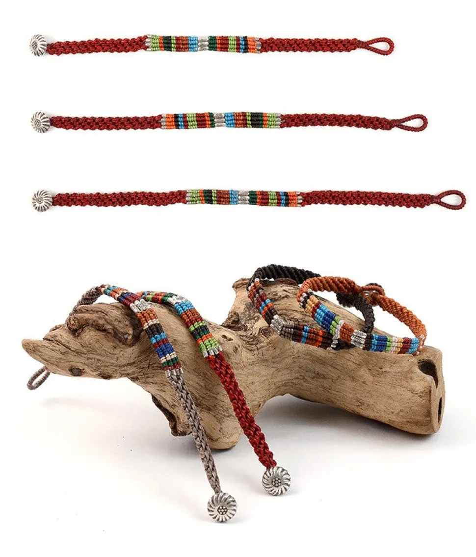 PHADUA / Multi Colored Braid Wax Cord Anklet