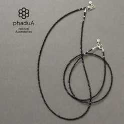PHADUA / Onyx (2mm) cut bead necklace/anklet