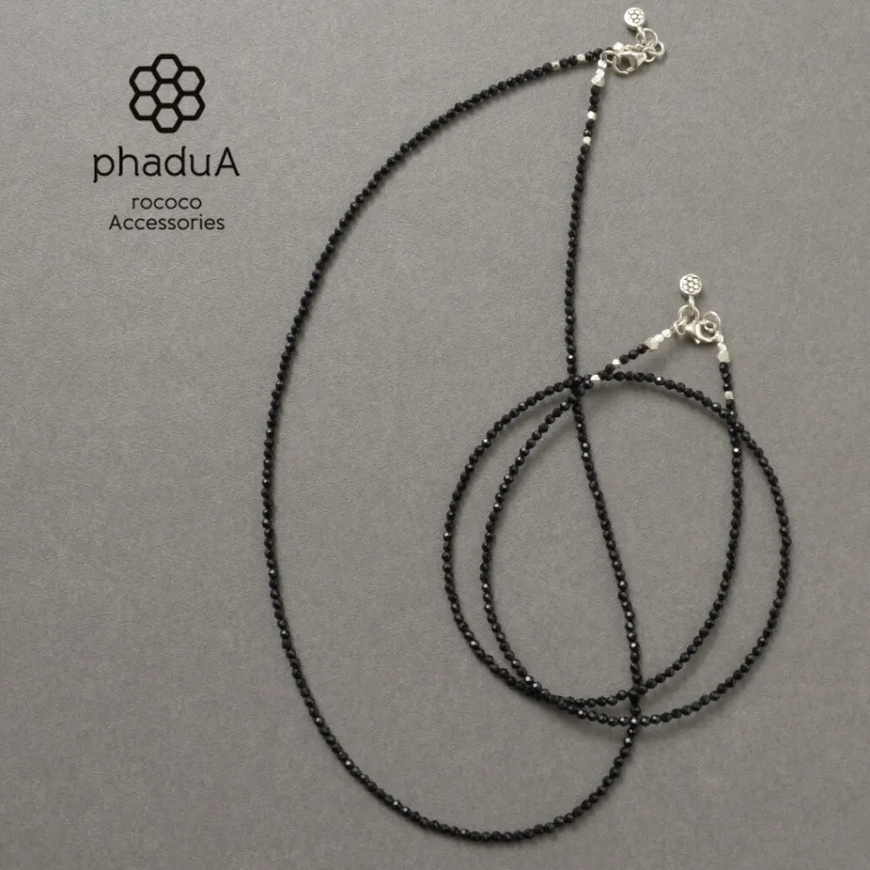 PHADUA / Onyx (2mm) cut bead necklace/anklet