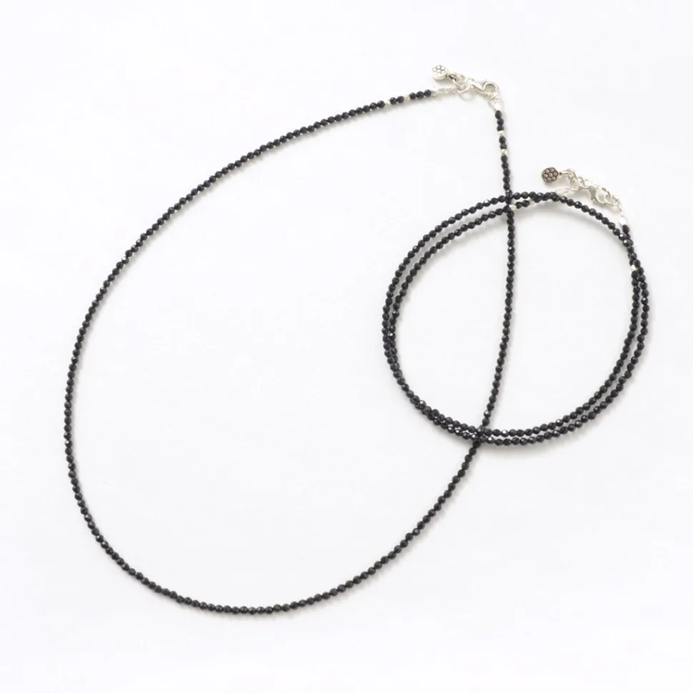 PHADUA / Onyx (2mm) cut bead necklace/anklet