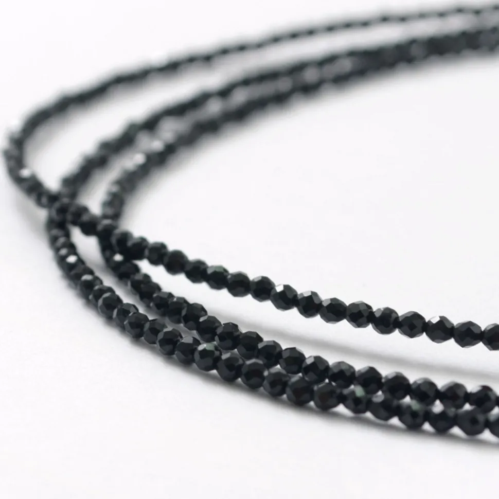 PHADUA / Onyx (2mm) cut bead necklace/anklet