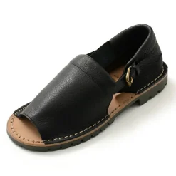 PHADUA / Open Toe Side Strap Leather Shoes