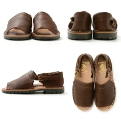 PHADUA / Open Toe Side Strap Leather Shoes