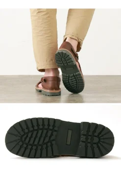 PHADUA / Open Toe Side Strap Leather Shoes