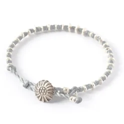 PHADUA / Pure drop silver waxed cord bracelet