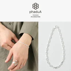 PHADUA / Semi solid anchor chain bracelet 925 silver