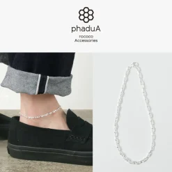 PHADUA / Semi solid anchor chain anklet 925 silver