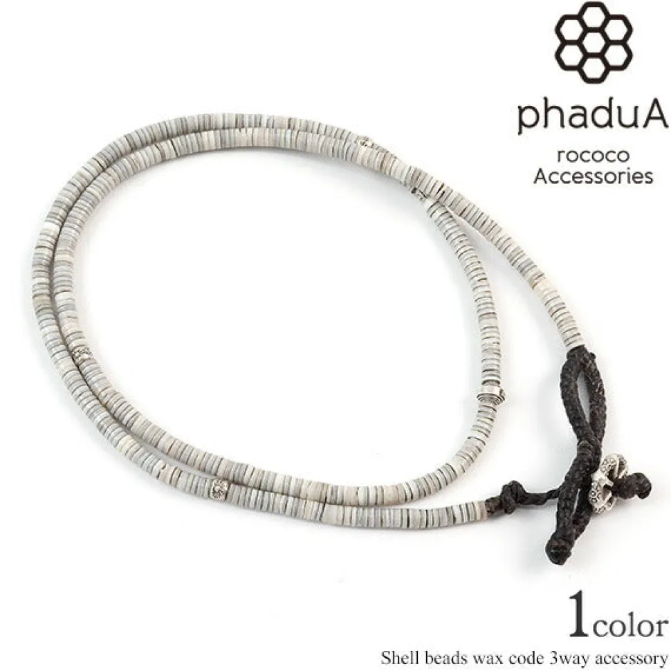 PHADUA / Shell Beads / Wax Cord Necklace / Bracelet / Anklet