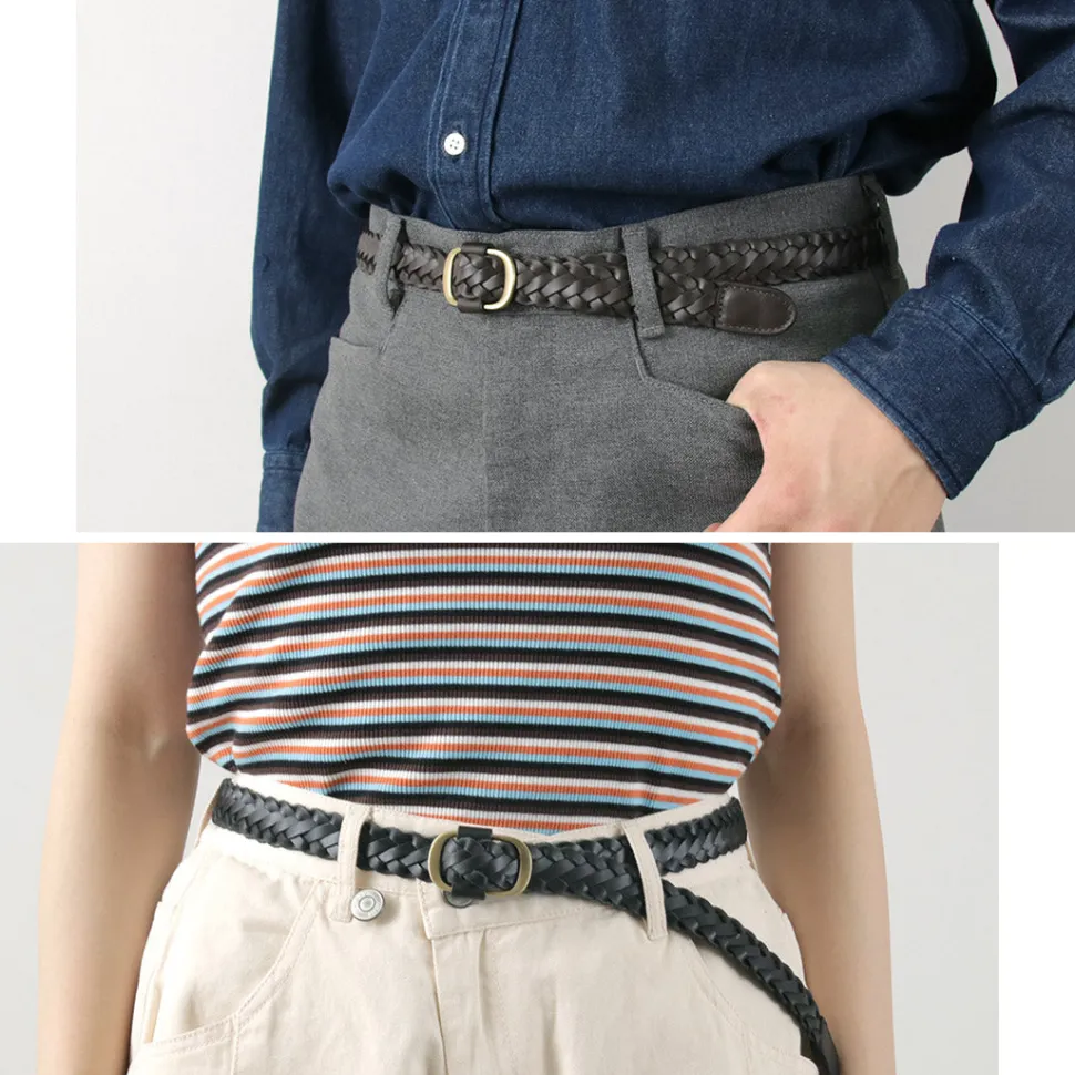 PHADUA / Sizeless Braid Leather Belt