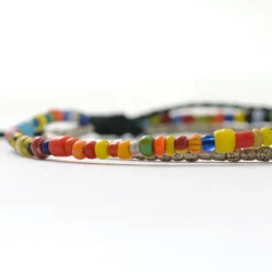 PHADUA / 2-strand waxed cord African bead anklet