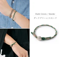 PHADUA / 2-Tone Wax Cord Concho Bracelet