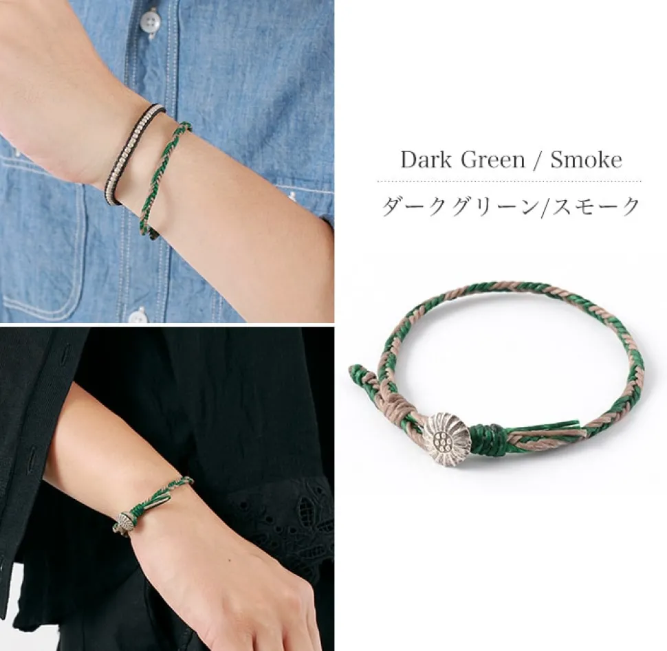 PHADUA / 2-Tone Wax Cord Concho Bracelet